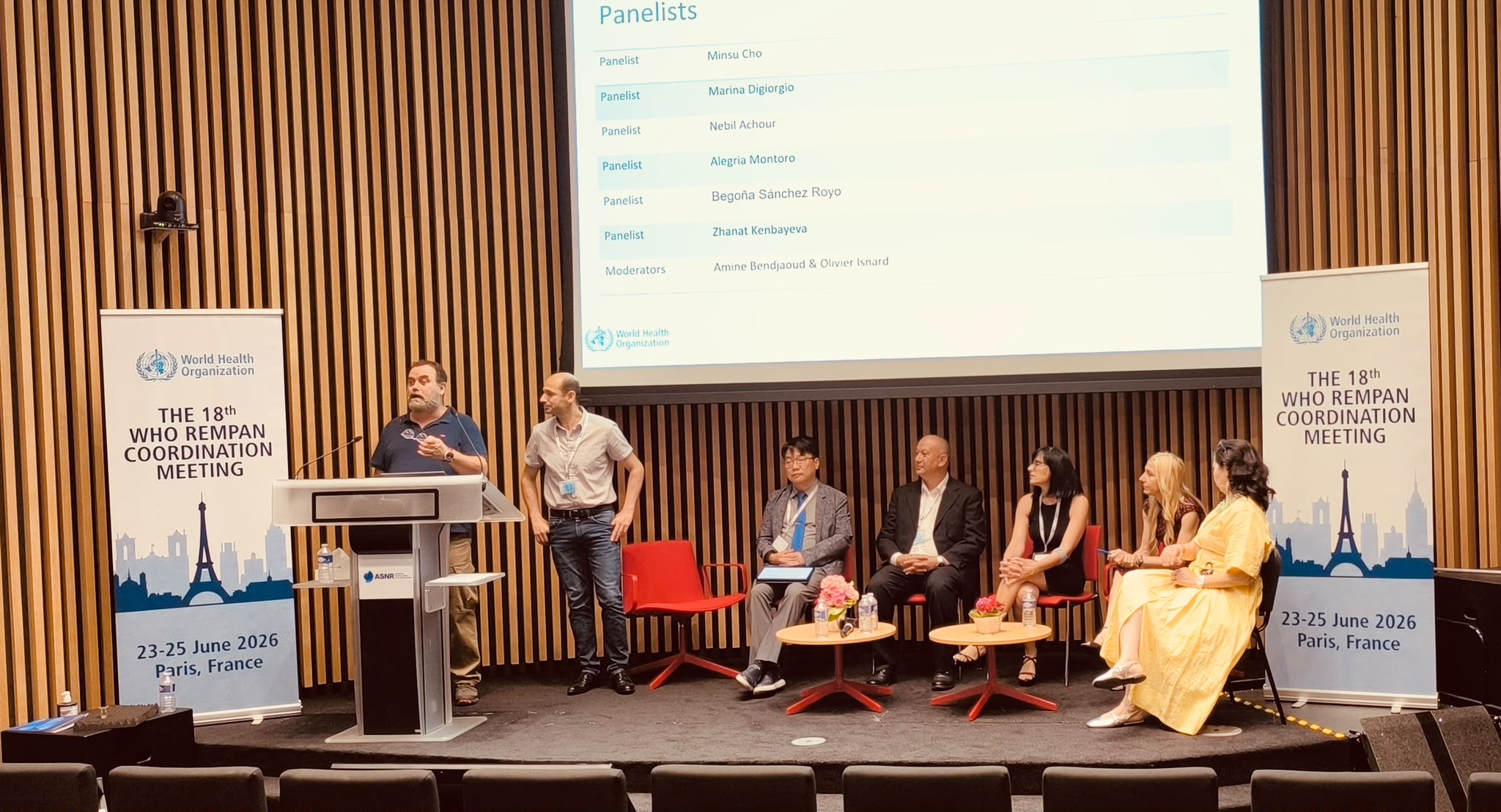 Panelistas mesa redonda «The role of AI in radiation emergencies preparedness and response», WHO REMPAN-18