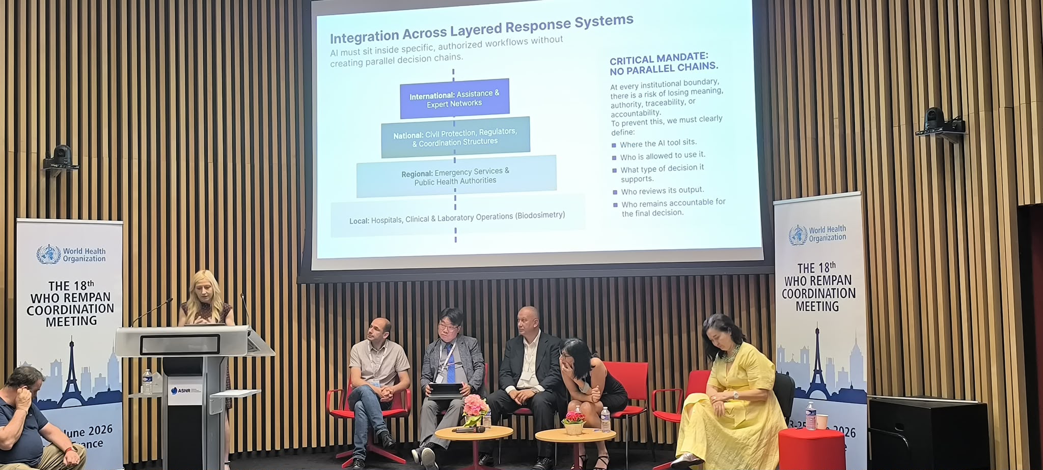 Integración de la IA en sistemas de respuesta radiológica — Mesa redonda, WHO REMPAN-18